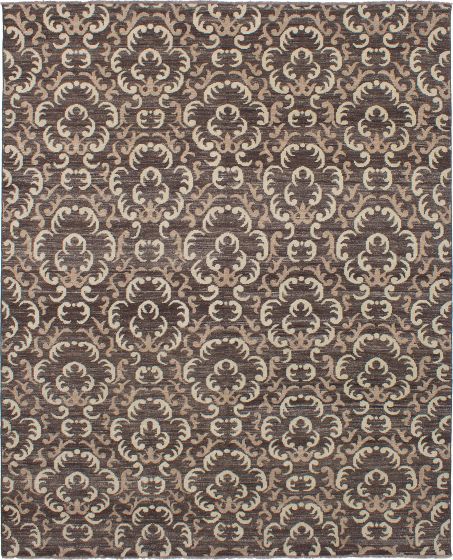Casual  Transitional Grey Area rug 6x9 Indian Hand-knotted 271840