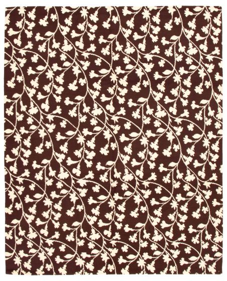 Casual  Transitional Brown Area rug 6x9 Nepal Hand-knotted 349571