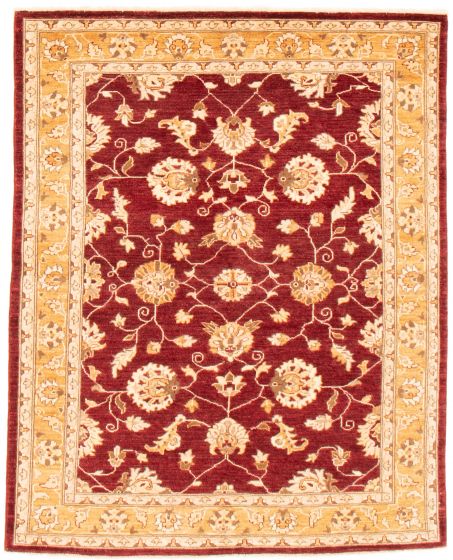 Bordered  Traditional Red Area rug 4x6 Pakistani Hand-knotted 373797