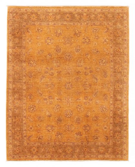Bordered  Transitional Brown Area rug 4x6 Pakistani Hand-knotted 379576