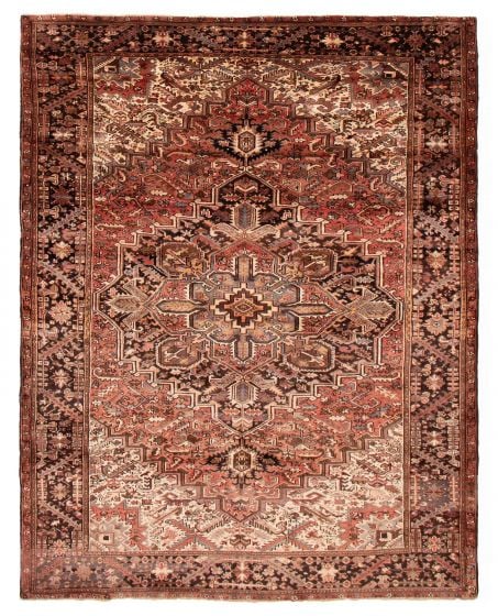 Geometric  Traditional Brown Area rug 8x10 Turkish Hand-knotted 391051