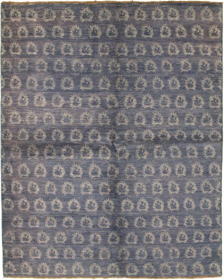 Casual  Transitional Blue Area rug 6x9 Pakistani Hand-knotted 337911