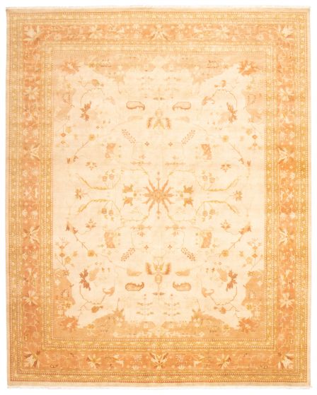 Traditional Ivory Area rug 12x15 Pakistani Hand-knotted 368319