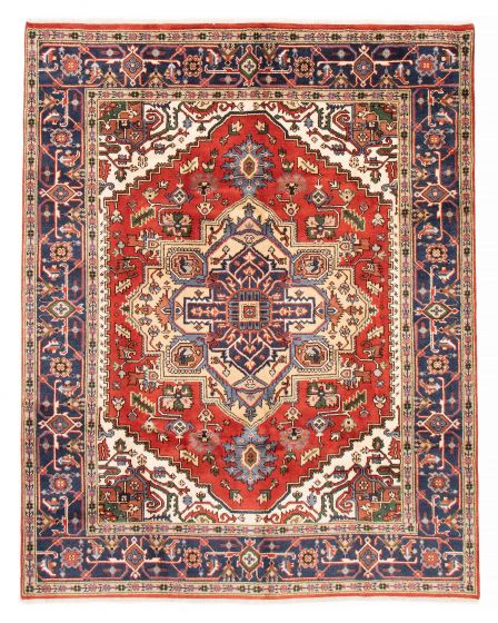Bordered  Traditional Brown Area rug 6x9 Indian Hand-knotted 379112