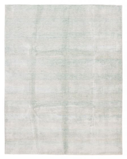 Transitional Blue Area rug 6x9 Indian Hand Loomed 386607