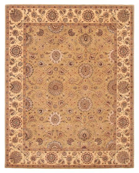 Bordered  Traditional Green Area rug 6x9 Chinese Hand Tufted 392054