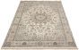 Bordered  Traditional Ivory Area rug 6x9 Persian Hand-knotted 307132