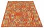 Bordered  Geometric Red Area rug 5x8 Turkish Flat-weave 316197