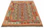 Bordered  Geometric Grey Area rug 6x9 Turkish Flat-weave 329419