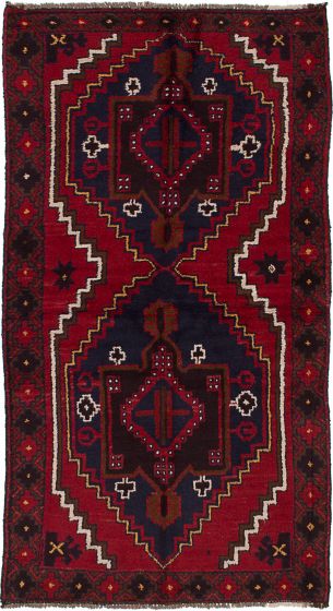 Traditional Red Area rug 3x5 Afghan Hand-knotted 240215