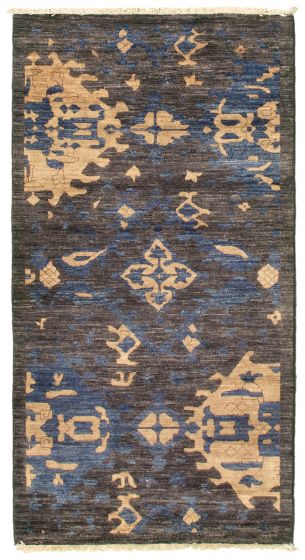 Casual  Transitional Grey Area rug 3x5 Pakistani Hand-knotted 341462