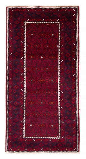 Bordered  Traditional Red Area rug 3x5 Afghan Hand-knotted 378710