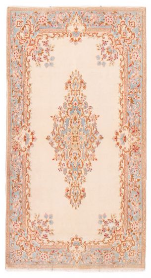 Vintage/Distressed Ivory Area rug 3x5 Turkish Hand-knotted 388731