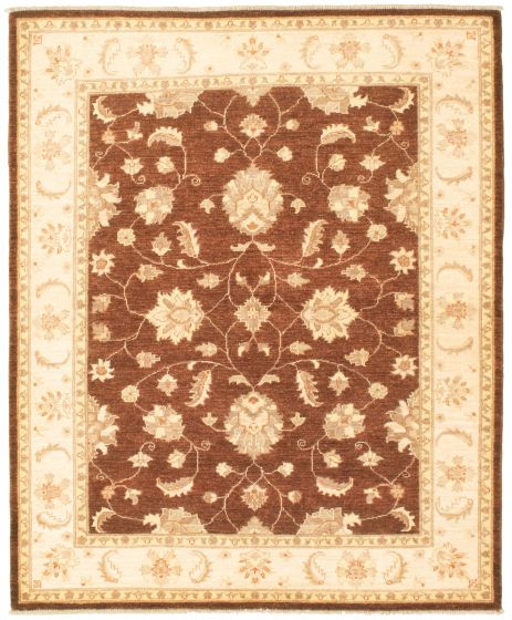 Bordered  Traditional Brown Area rug 4x6 Pakistani Hand-knotted 330452