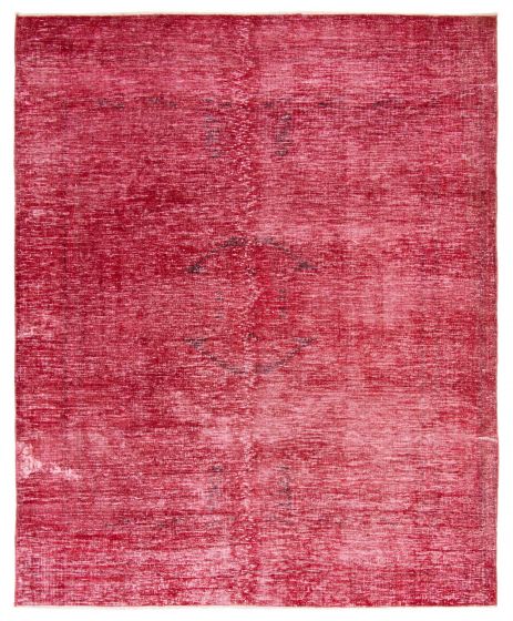 Overdyed  Transitional Red Area rug 6x9 Turkish Hand-knotted 363479