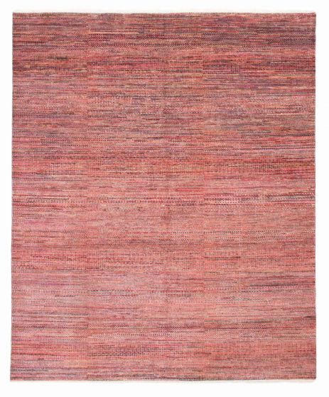 Transitional Pink Area rug 6x9 Indian Hand-knotted 377301