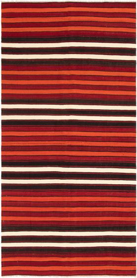Bohemian  Tribal Red Area rug Unique Turkish Flat-weave 292208
